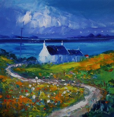Summerlight over the Paps of Jura from Gigha 16x16